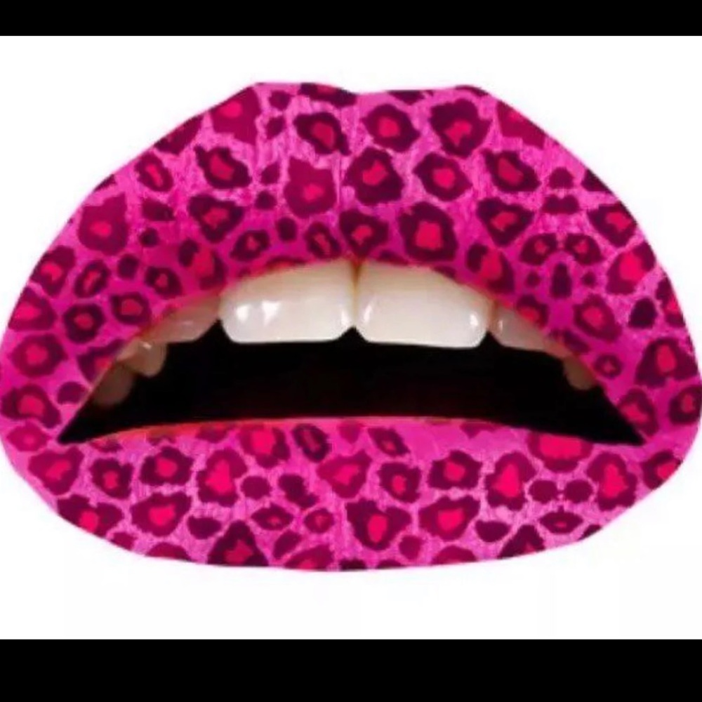 Violent Lips Pink Cheetah print Lip Tattoos